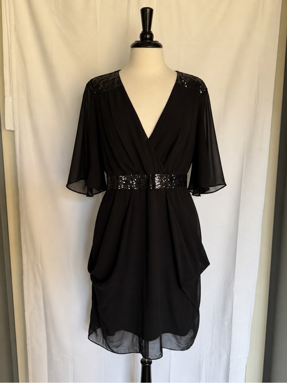 Women’s City Chic Black Sequin Waist Dress – Size S (Plus‎ Brand)